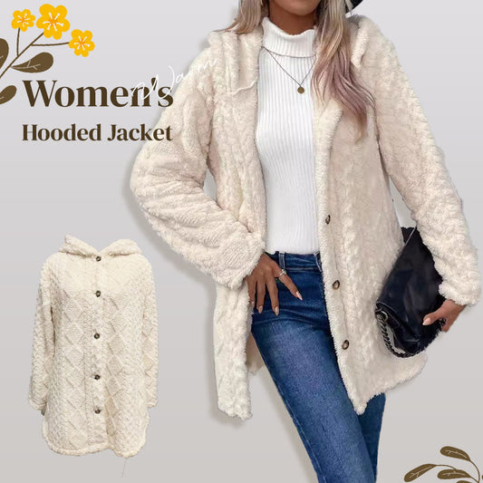 ⏳Limited-time 50% off⏰Women's Warm Diamond Pattern Hooded Jacket🧥