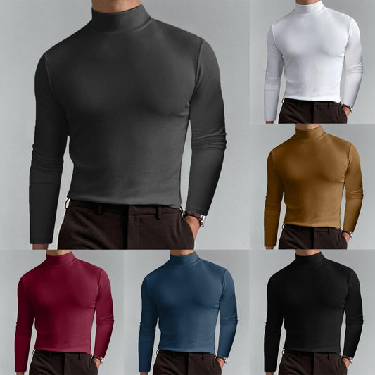 🔥LAST DAY SALE 55% OFF🔥Ultimate Comfort Men's High Neck T-Shirt – Stretch, Breathable, Slim Fit for Gym & Daily Wear!