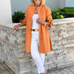 🔥LAST DAY SALE 49% OFF🔥Solid Color Long Cotton Shirt Jackets For Women
