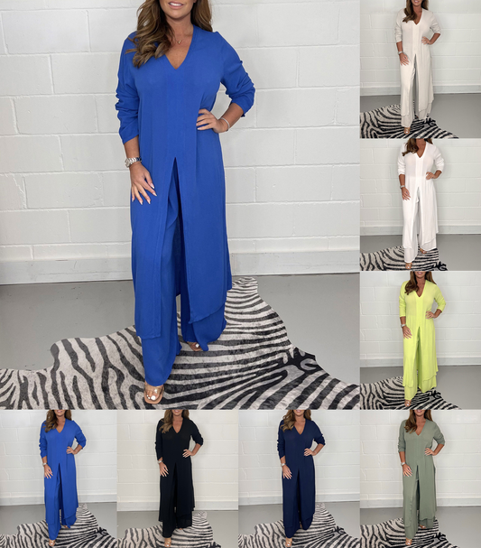 💃Spring Hot Sale 49% OFF⏳Two Piece Casual Long Top and Casual Trousers😍