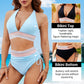 💃Vacation Sale 49% OFF💃High Waisted Tummy Control Color Block Bikini Set