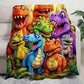🎉Christmas Sale🎅🎄Soft Throw Blanket Cute Smiling Dinosaurs HD Digital Print Flannel🦕🔥
