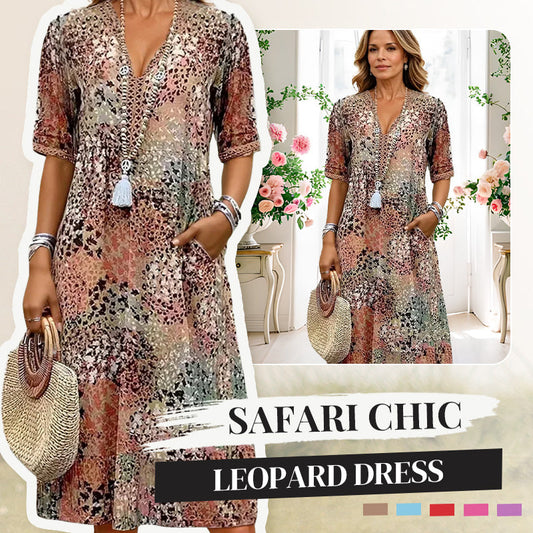 💥2025 Mother's Day Sale 50% OFF🤩Safari Chic Leopard Dress
