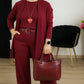 💥🏆Flash Sale⚡Almost Gone💥Elegant Longline Cardigan & Top & Pants 3-Pieces Set