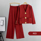 ⏳ Limited time 50% Off! 💥Gold Button Soft Knit Trouser Co-Ord
