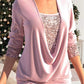 ✨🎁Big sale 49% OFF &Free shipping🎁Sequin Loose Smocked Fake Two-Piece Top