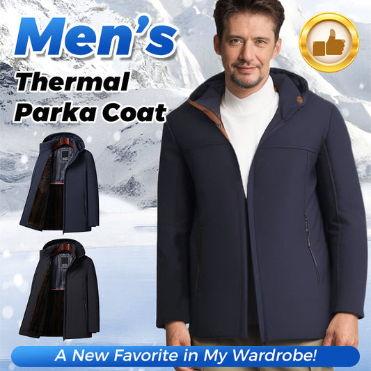 🎅 Xmas Sales: 65% OFF🖤Men’s Thermal Thick Hooded Parka Coat