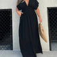 💗NEW IN💗SLIT V-NECK EFFORTLESS MAXI LONG DRESS