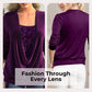 ✨🎁Big sale 49% OFF &Free shipping🎁Sequin Loose Smocked Fake Two-Piece Top