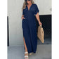 💗NEW IN💗SLIT V-NECK EFFORTLESS MAXI LONG DRESS