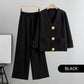 ⏳ Limited time 50% Off! 💥Gold Button Soft Knit Trouser Co-Ord