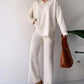 🎁Limited Time Sale 40% OFF🔥V-neck casual slit knitted two-piece set