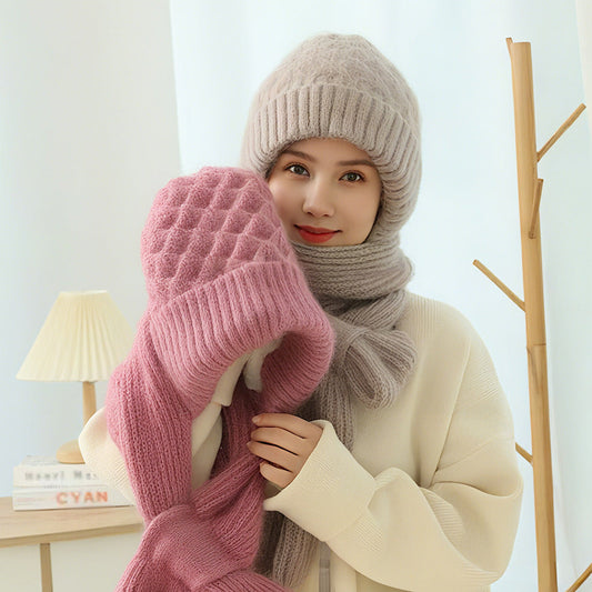 🔥Limited Time Sale-50% OFF🎀Winter Versatile Knitted Hooded Scarf for Women