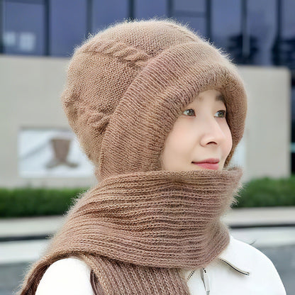 🔥Limited Time Sale-50% OFF🎀Winter Versatile Knitted Hooded Scarf for Women