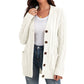 💐Big Sale-50% Off💕Women's Fall Casual Long Sleeve Button Down Open Front Cable Knit Cardigan
