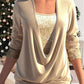 ✨🎁Big sale 49% OFF &Free shipping🎁Sequin Loose Smocked Fake Two-Piece Top