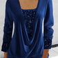✨🎁Big sale 49% OFF &Free shipping🎁Sequin Loose Smocked Fake Two-Piece Top