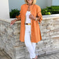 🔥LAST DAY SALE 49% OFF🔥Solid Color Long Cotton Shirt Jackets For Women