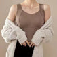 🔥Hot Sale!!🌟 Cozy & Supported: Thickened Warm Tank Top with Shelf Bra!