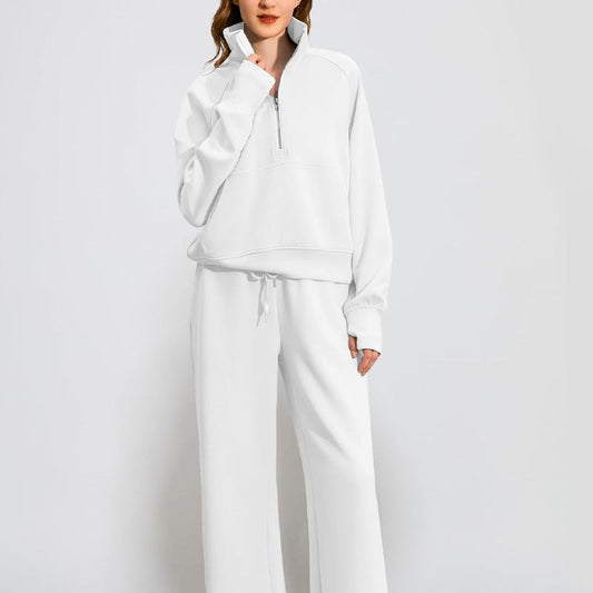 ✨Special Sale 49%OFF🔥Women’s High-Neck Zip-Up Pullover and Wide-Leg Pants Set