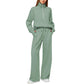 ✨Special Sale 49%OFF🔥Women’s High-Neck Zip-Up Pullover and Wide-Leg Pants Set