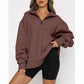 🔥Last Day Promotion 50% OFF🏆Womens Zip-Up Dropped Shoulder Sweatshirt