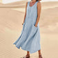 ✨Hot Promotion 49% Off✨Women's Sleeveless Cotton And Linen Dress With Pockets🎉