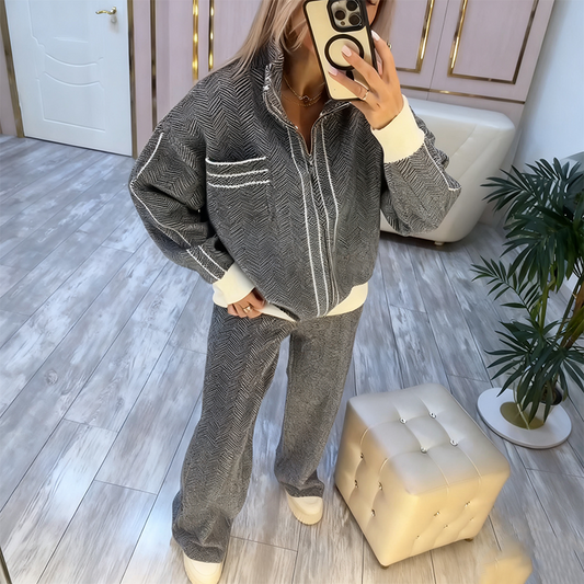 🎁Limited-time offer, while stocks last💥Women’s Stylish Jacket & Pants 2-Piece Set