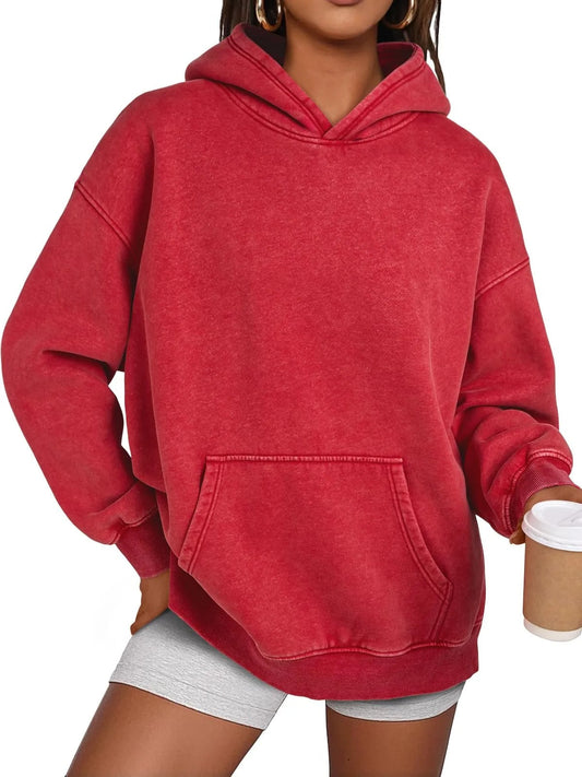 🔥LAST DAY SALE 50% OFF!!💥🎁Womens Acid Wash Hoodie Oversized Long Sleeve Fall Fashion Sweatshirts